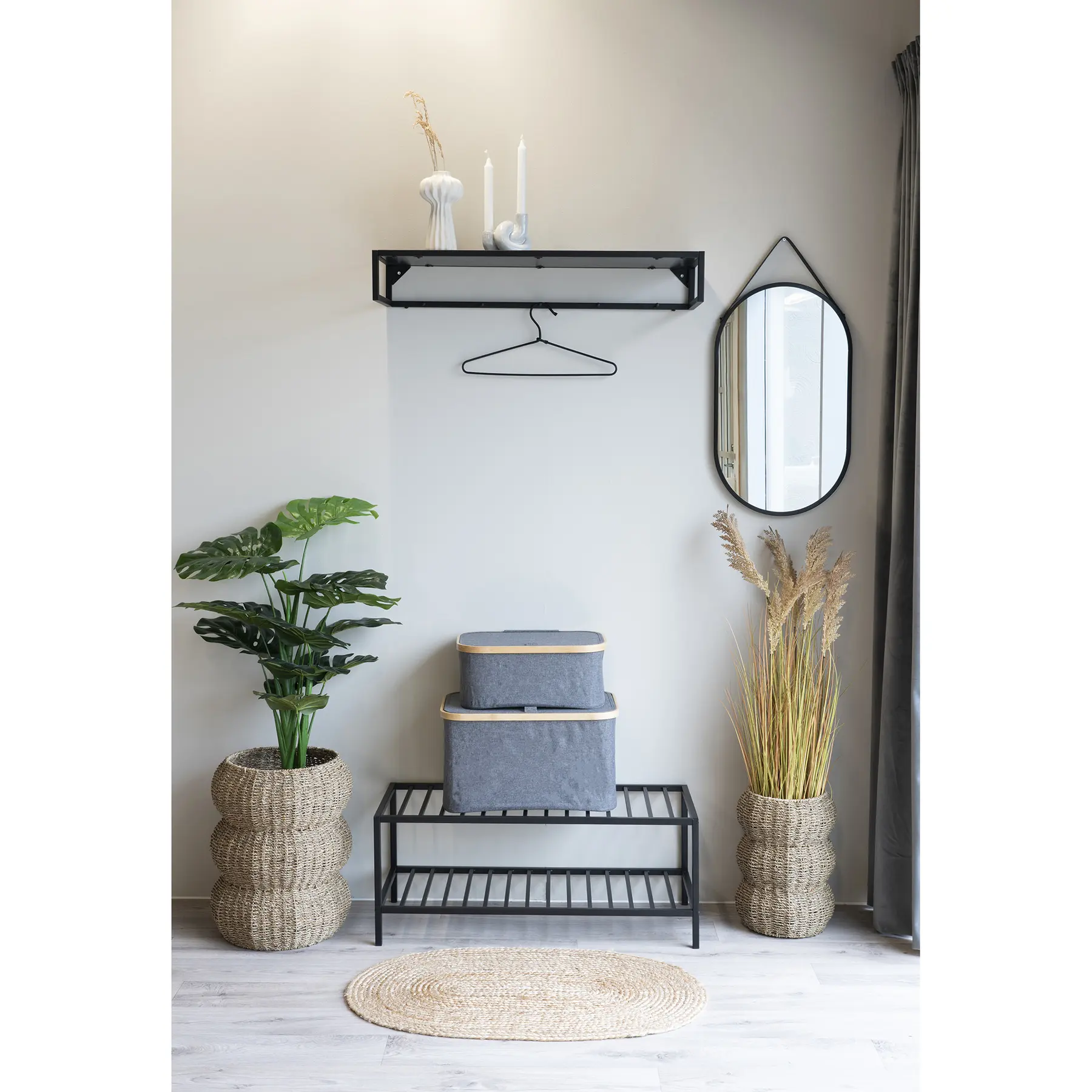 Panier à linge en bambou et textile House Nordic Noto Laundry