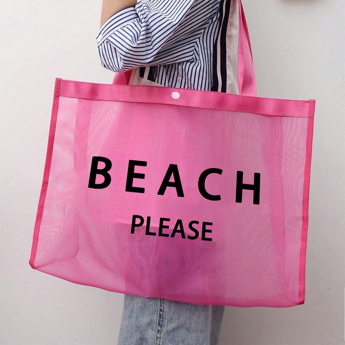 1 pièce Sac en filet de lettre Sac fourre-tout en filet surdimensionné Sac d'épicerie réutilisable Sac de magasinage Sachet imprimé pour homme